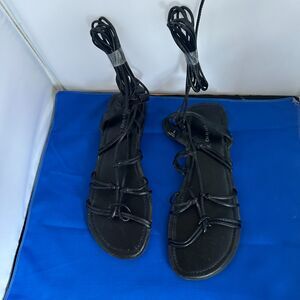 Spring flat sandal with lace up calf - Size 9